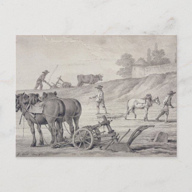 Ploughing the Fields Postcard (Front)