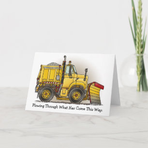Ploughing Through Snow Plough Truck Note Card