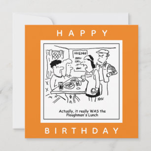 Ploughman's Lunch Pub Menu Cartoon