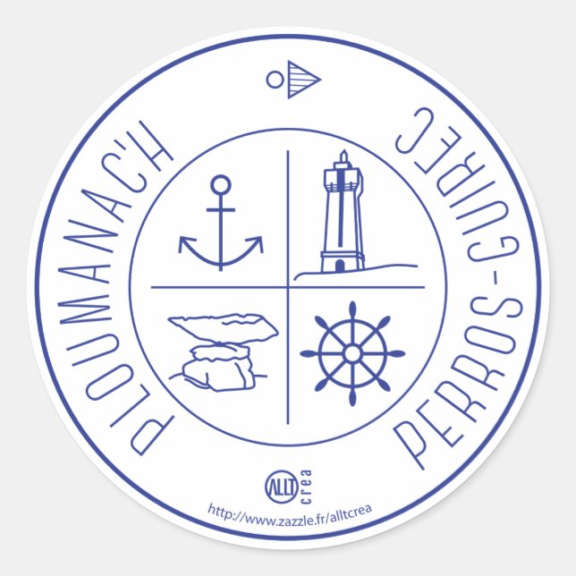 Ploumanach Perros-Guirec Classic Round Sticker (Front)