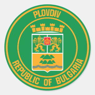 Plovdiv Round Emblem Classic Round Sticker