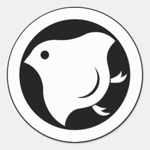 Plover in circle classic round sticker