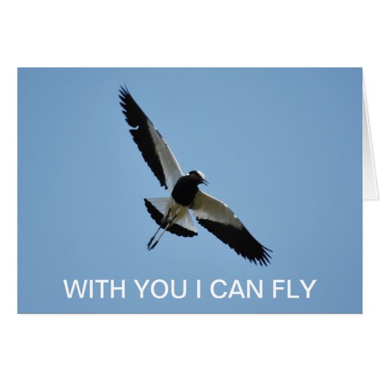 Plover in flight - with you I can fly Card