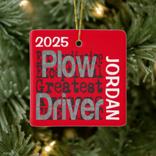 Plow Driver Extraordinaire CUSTOM Ceramic Ornament