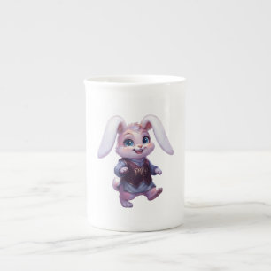 PLP LEPURO - Cute Warrior Bunny King Graphic Stree Bone China Mug