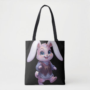 PLP LEPURO - Cute Warrior Bunny King Graphic Stree Tote Bag