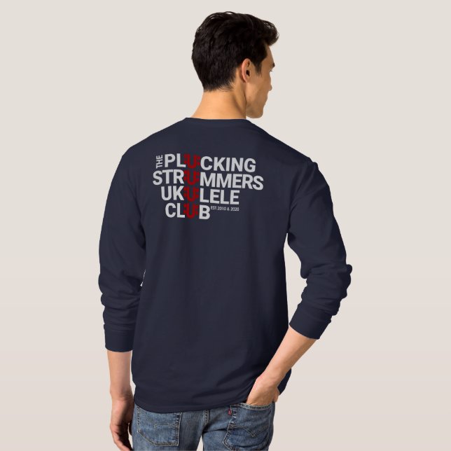 PLUCKING STRUMMERS GCEA long sleeve TSHIRT (Back Full)