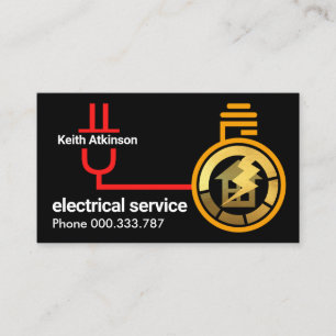 Plug Electric Bulb Wiring Circuit Business Card