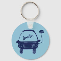 Plug Life Cute Blue Electric Car Personalised