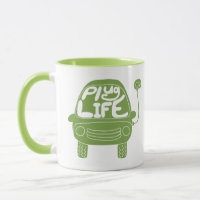 Plug Life Cute Light Green Electric Car