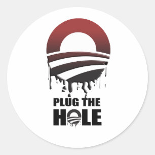 PLUG THE HOLE CLASSIC ROUND STICKER