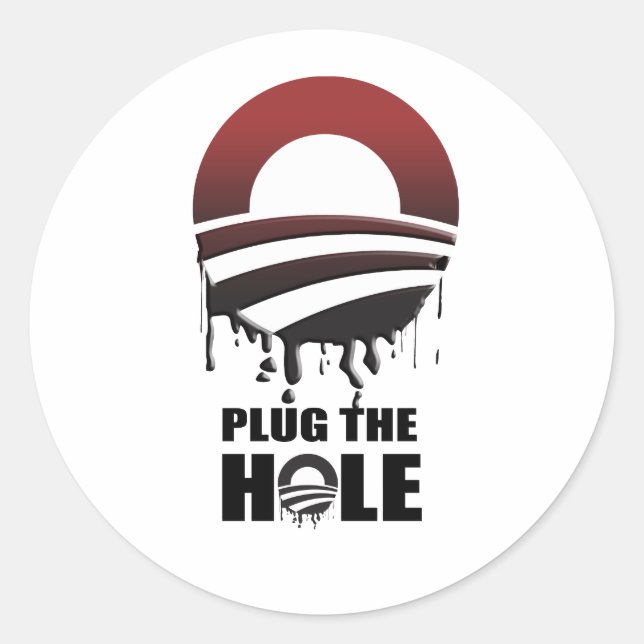 PLUG THE HOLE CLASSIC ROUND STICKER (Front)