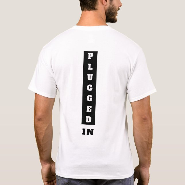 Plugged In Men's Basic T-Shirt (Back)