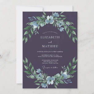 Plum Alluring Winter Wedding Invitation