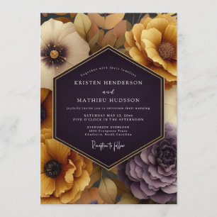 Plum Amber Autumnal Wedding Invitation