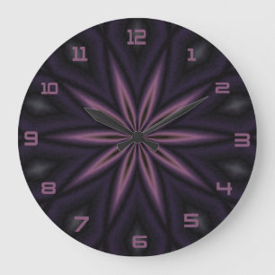 Plum And Black Design Clock