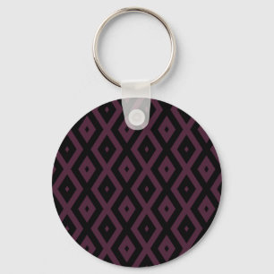 Plum and black diamond pattern key ring