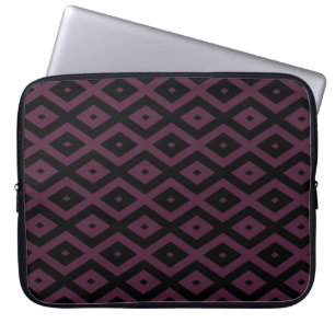 Plum and black diamond pattern laptop sleeve