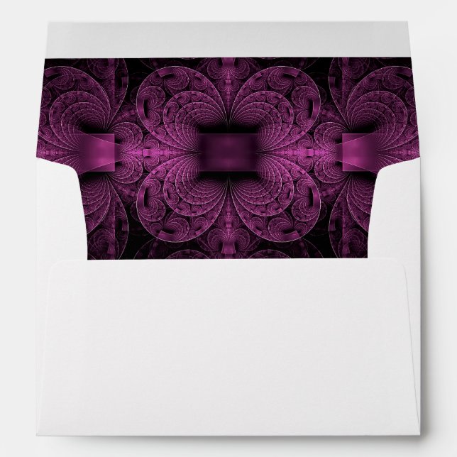 Plum and Black Lined Envelope With Return Address (Back (Bottom))