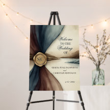 Plum and Blue Ombre Ribbon Seal Wedding Welcome