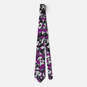 Plum and Charcoal Camouflage in Black Tie