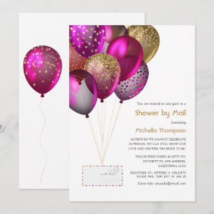 Plum and Gold Baby or Bridal Shower by Mail Invitation