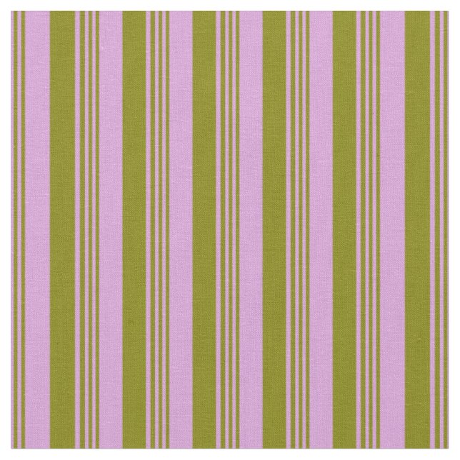 Plum and Green Coloured Stripes Fabric (Close Up)
