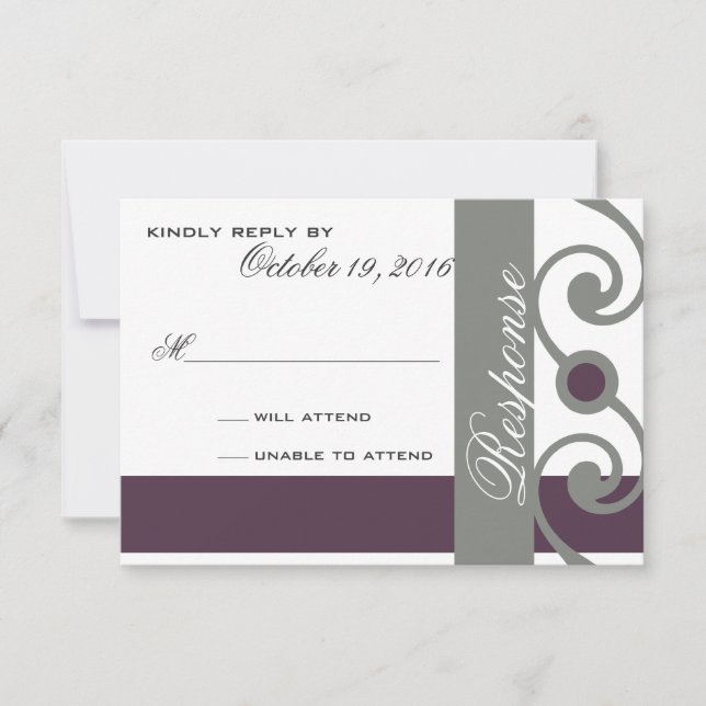 Plum and grey response card (Front)