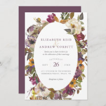 Plum and Mustard Watercolor Floral Wedding