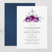 Plum and Navy Floral Confirmation
