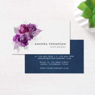 Plum and Navy Watercolor Floral