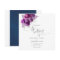 Plum and Navy Watercolor Floral Wedding Invitation