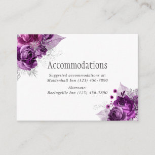 Plum and Navy Watercolor Wedding Accommodations Enclosure Card