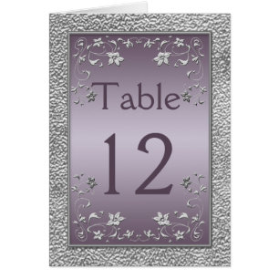 Plum and Pewter Floral Table Card