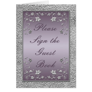 Plum and Pewter Floral Table Card