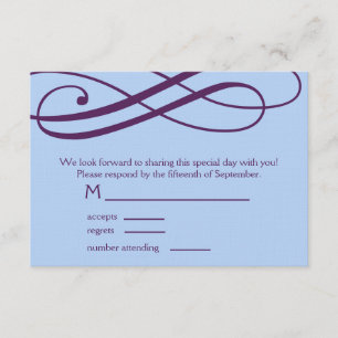 Plum and Powder Blue Swirls Response Card