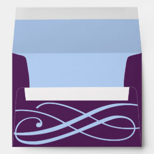 Plum and Powder Blue Wedding Invitation Envelope