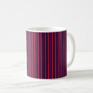 Plum and red candy stripes coffee mug