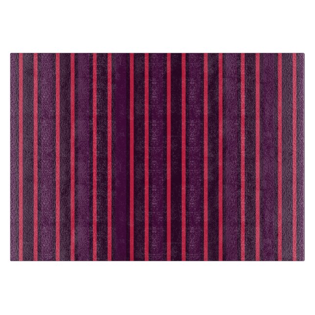 Plum and red candy stripes cutting board (Front)