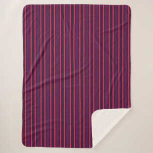 Plum and red candy stripes sherpa blanket