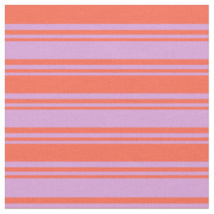 Plum and Red Lined Pattern Fabric