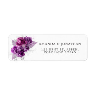 Plum and Silver Watercolor Floral