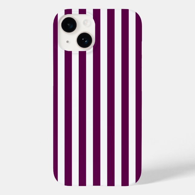 Plum and white candy stripes Case-Mate iPhone case (Back)
