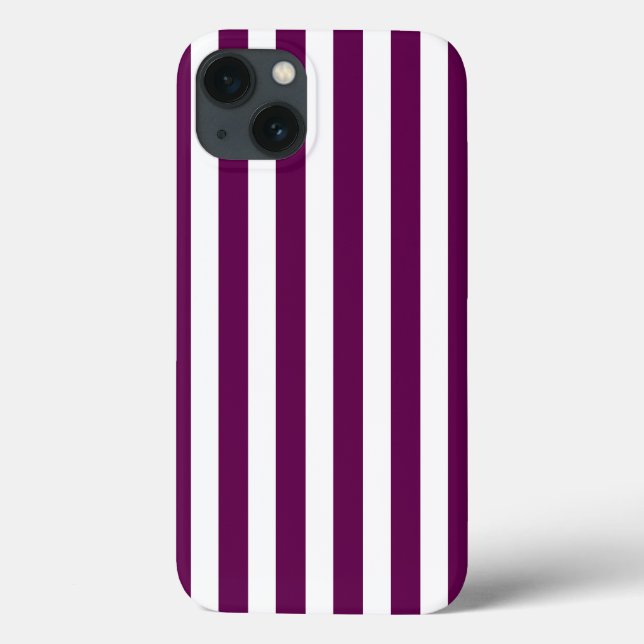 Plum and white candy stripes Case-Mate iPhone case (Back)