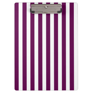 Plum and white candy stripes clipboard