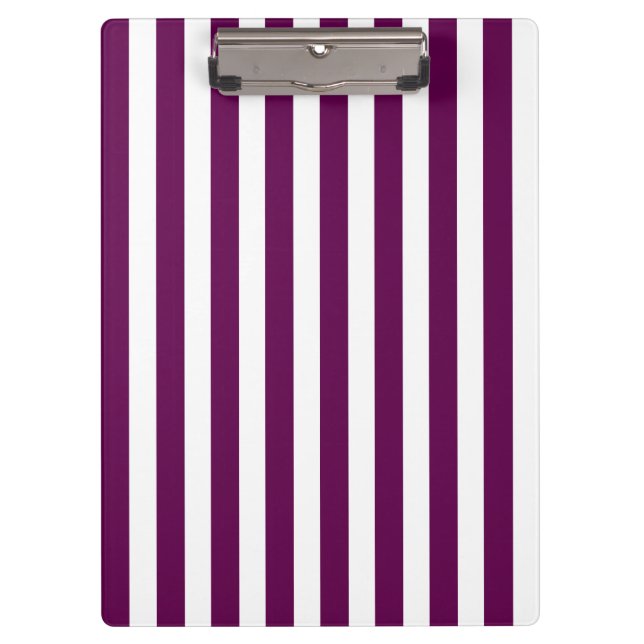 Plum and white candy stripes clipboard (Front)