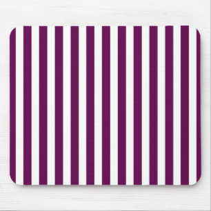 Plum and white candy stripes mouse mat