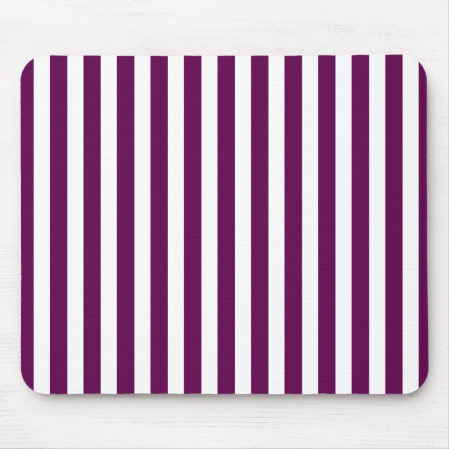 Plum and white candy stripes mouse mat (Front)