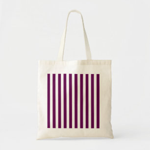 Plum and white candy stripes tote bag