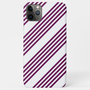 Plum and white five stripe pattern iPhone 11 pro max case